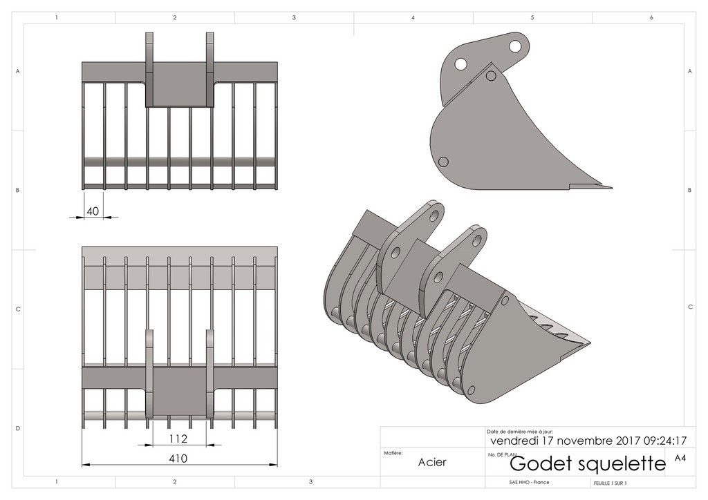 Godet squelette pour le tri des cailloux et des matériaux inertes du terrain - hho_1