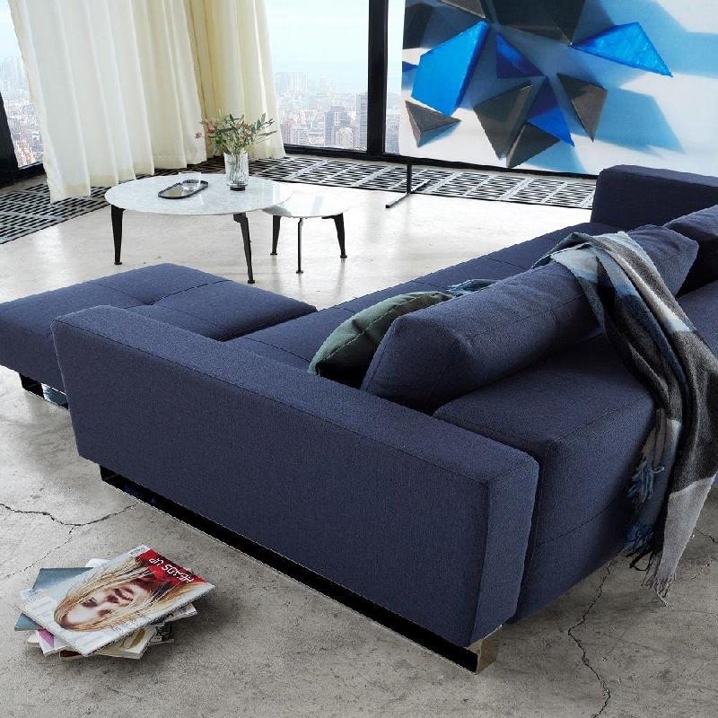 Canapé gigogne design Cassius Deluxe Excess Lounger - Innovation Living - Convertible lit 155x200 cm - Blue Mixed Dance_1