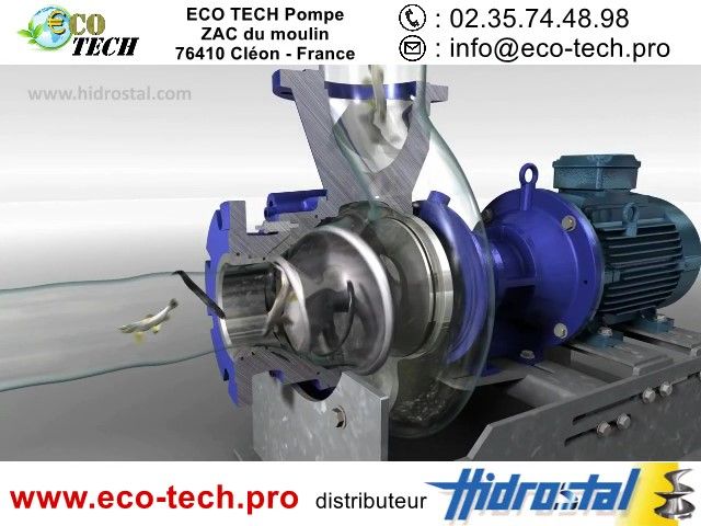 Pompe centrifuge de pisciculture hidrostal à roue a vis ouverte_1