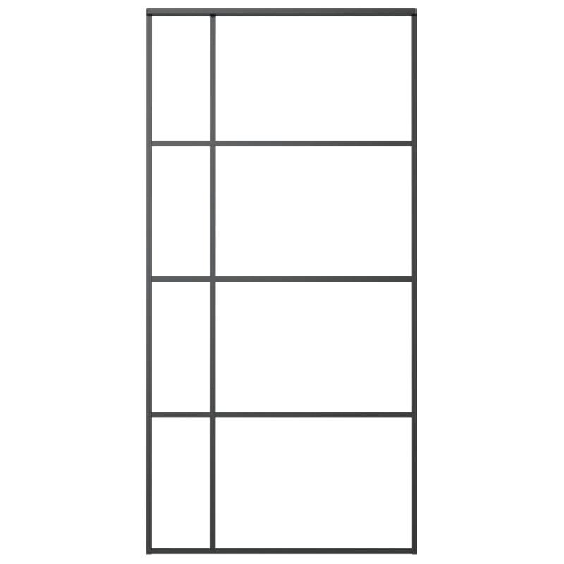 Vidaxl porte coulissante verre esg et aluminium 102,5x205 cm noir 151686_1