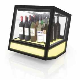 Vitrine réfrigérée de présentation cubique à poser base avec rétro illuminée et RGB QBO Sayl - SANS étagères_1