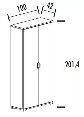 Armoire 2 portes - 4 étagères - (L : 100 cm x P : 42 cm x H : 201,40 cm) So Laroya_1