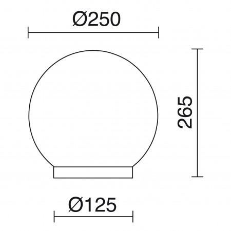 Boule en résine diamètre 250 mm - résistant au bord de mer et aux salins - IP43 - coloris blanc - base noire - modèle Vic_1