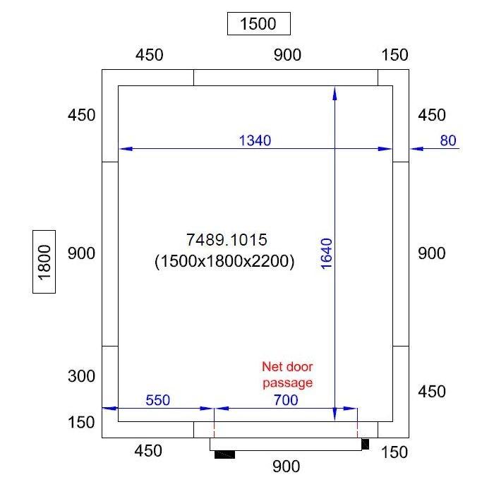 Chambre froide négative 1500X1800X2200 - 80mm Pro Line Combisteel_1