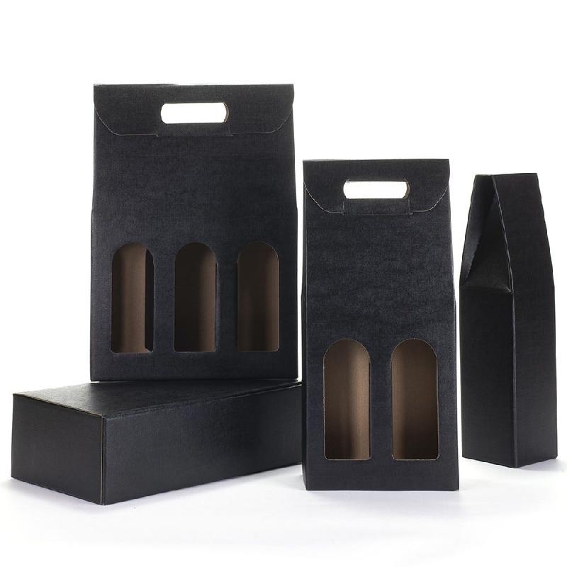 Coffret 2 bouteilles + séparateur noir 18x9.5x34cm - par 10 - élégant et pratique_1