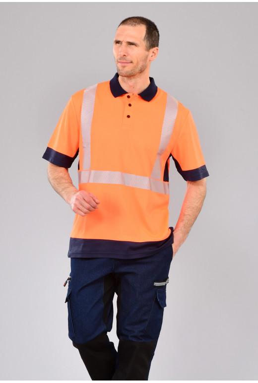 Polo manches courtes haute visibilité - Maille respirante - Réf. 008*CHV - EN ISO 20471 classe 2_1