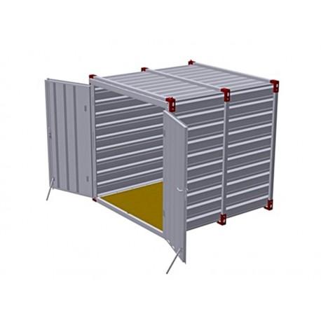 Bungalow de stockage compact et empilable en tôle nervurée