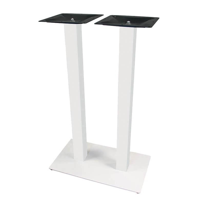 Piètement mange debout double acier blanc Entry -_1
