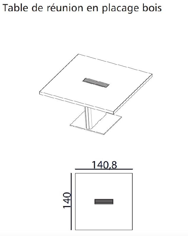 Table de réunion carrée série X10 - Officity - Orme gris_1