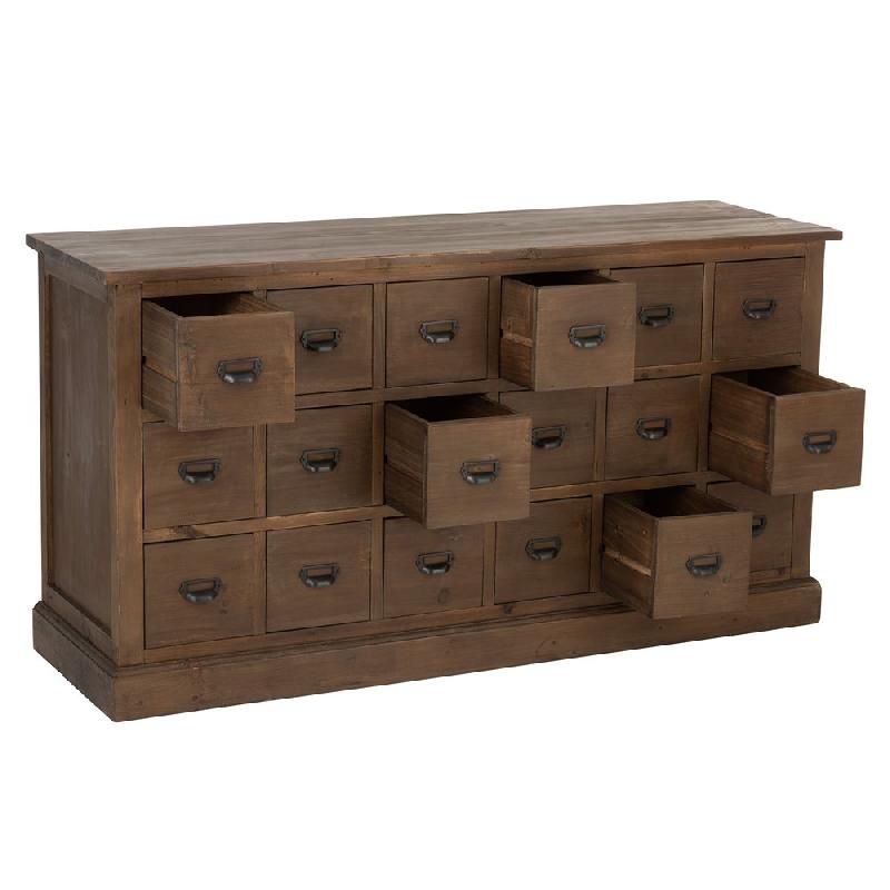 Buffet bas Soma 18 tiroirs en bois massif vintage - style rustique et charme de l'ancien_1