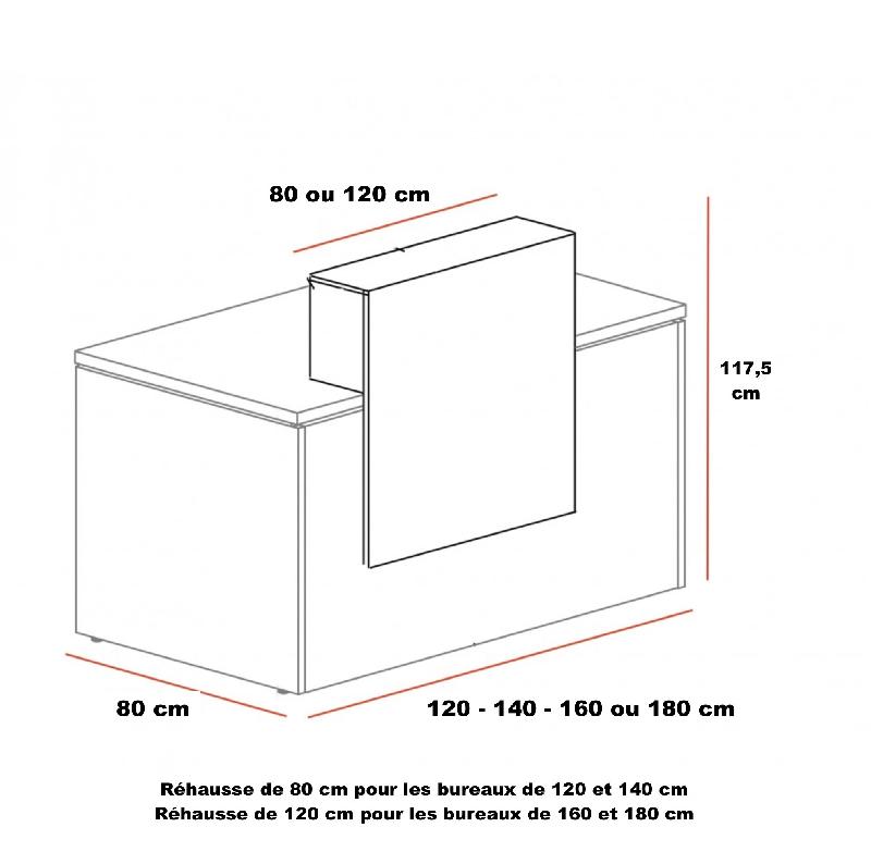 Bureau d'accueil Pano avec façade colorée - Ofitres - 120, Aigue Marine brillant_1
