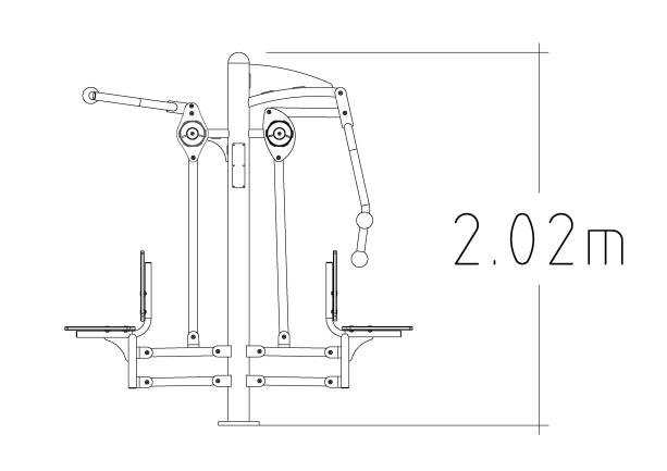 Equipement de fitness extérieur - Gym Lat Pull & Chest Press - 8054664 - Hags_1
