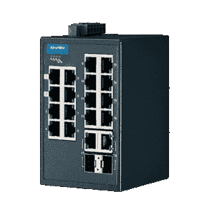 Switch Rail DIN industriel Modbus ProView - 16 ports FE + 2 ports Gb - Températures extrêmes - Référence: EKI-5626CI-MB-AE_1