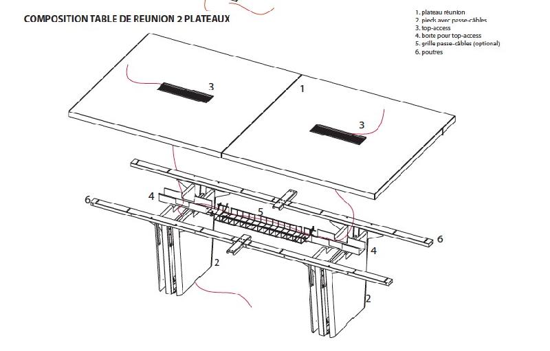 Table de réunion rectangulaire série X10 finition hébénisterie - Officity - 560, Ébène, Non_1