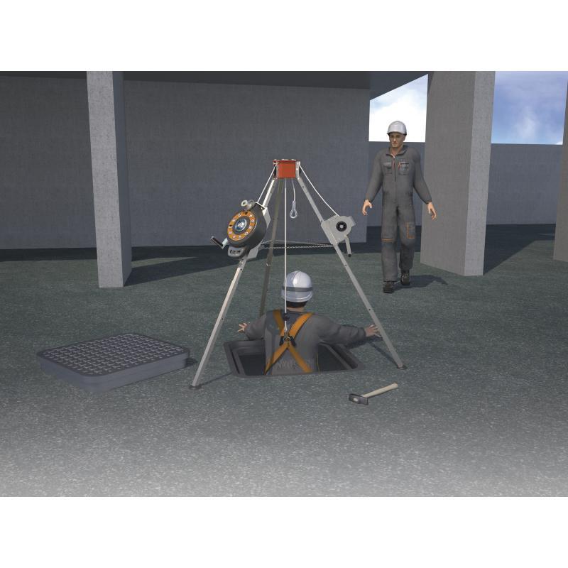 Treuil manuel en câble acier galvanisé - Système anti retour - Longueur 20 m_1