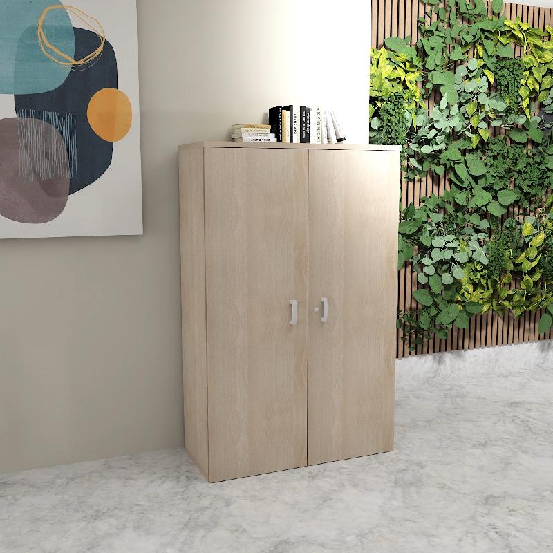 Armoire de bureau monocolore hauteur 159 cm - Mobel linea - 80, Acacia clair_1