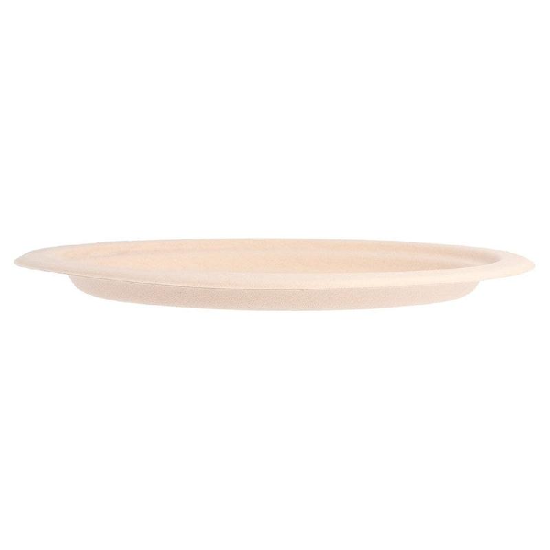 Assiette ovale bagasse naturel 26,3x19,9x2cm - par 800_1