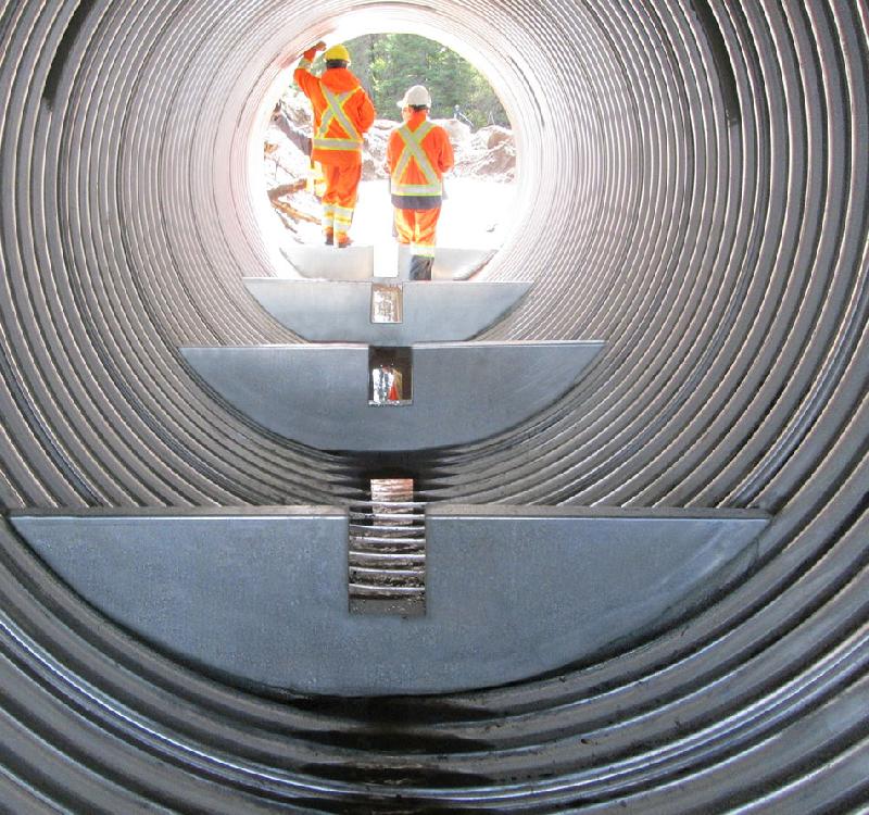 Déversoir à poissons amovible - Soleno - en acier galvanisé pour ponceau forestier_1