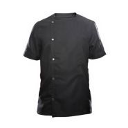 Life origine mc noir - Veste de cuisine - Manche courte noire - Life is a game - Anti-bactérien, anti-odeur, thermo-régulant_0