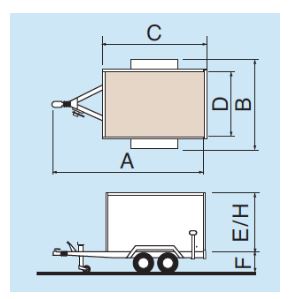 Remorque fourgon 2m20 avec châssis mécano-soudé et galvanisé à chaud, PTC 750 kg - ECIM - F 22 13 075 AF_1