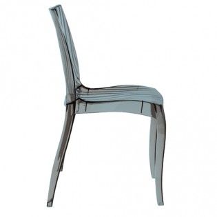 S6327TRY - Chaises empilables DUNE - Weber Industries - Polycarbonate gris transparent - Largeur 52 cm_1