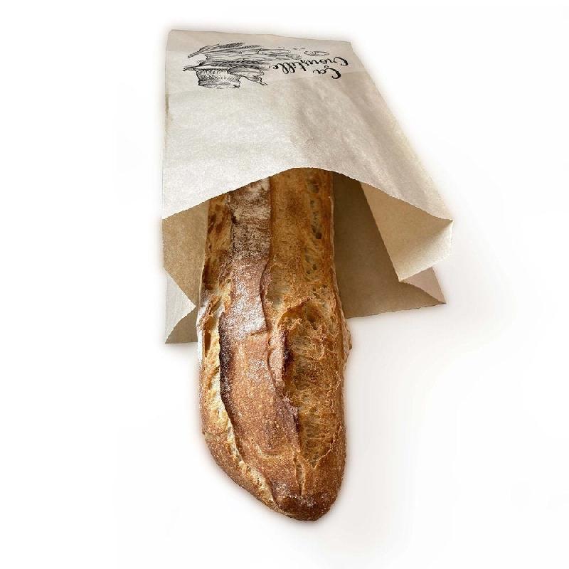 Sacs pain kraft N°104 imprimé ''Ca croustille '' 140/35+35x270 mm - par 1000_1