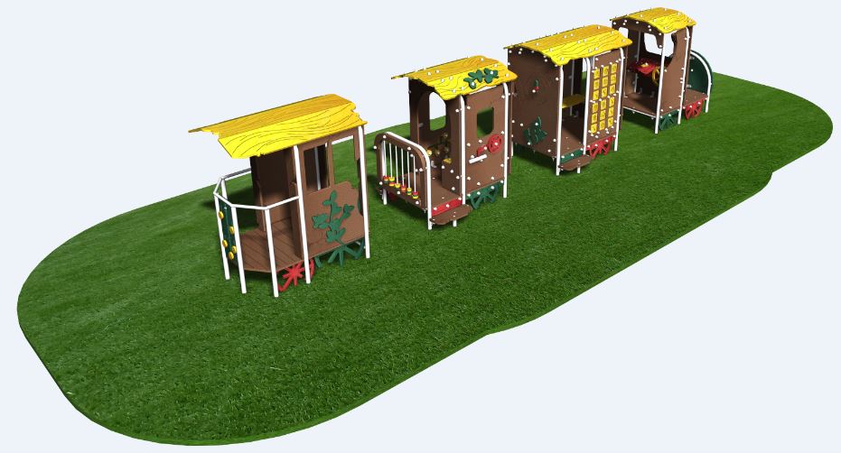 Transport locomotive inox gamme Microparc TR0401I - Structures de jeux à thèmes pour enfants - Créa Équipements_1