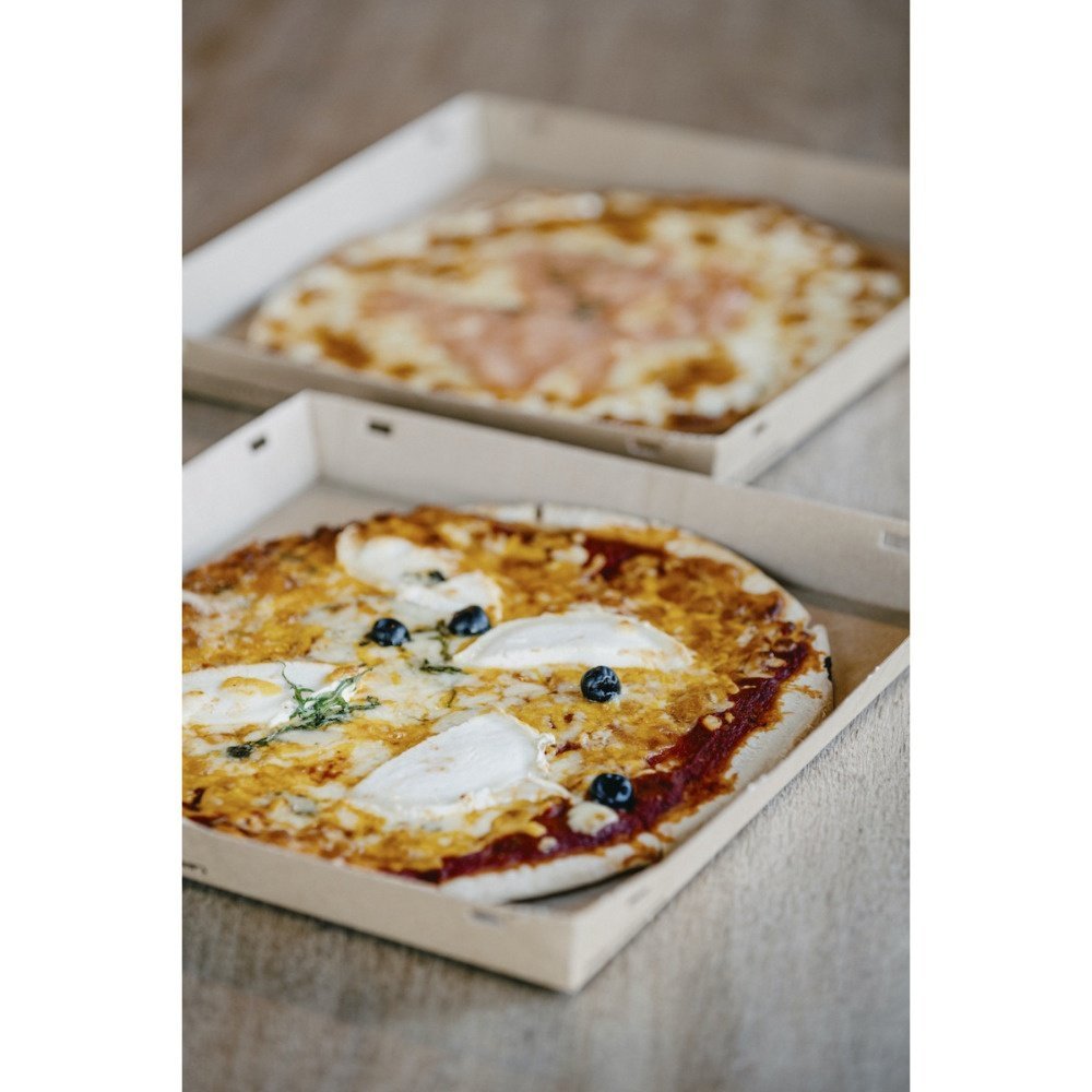 80 barquettes à pizza nomade - 290x290x35 mm - carton micro-cannelure ingraissable avec couvercle rPET_1