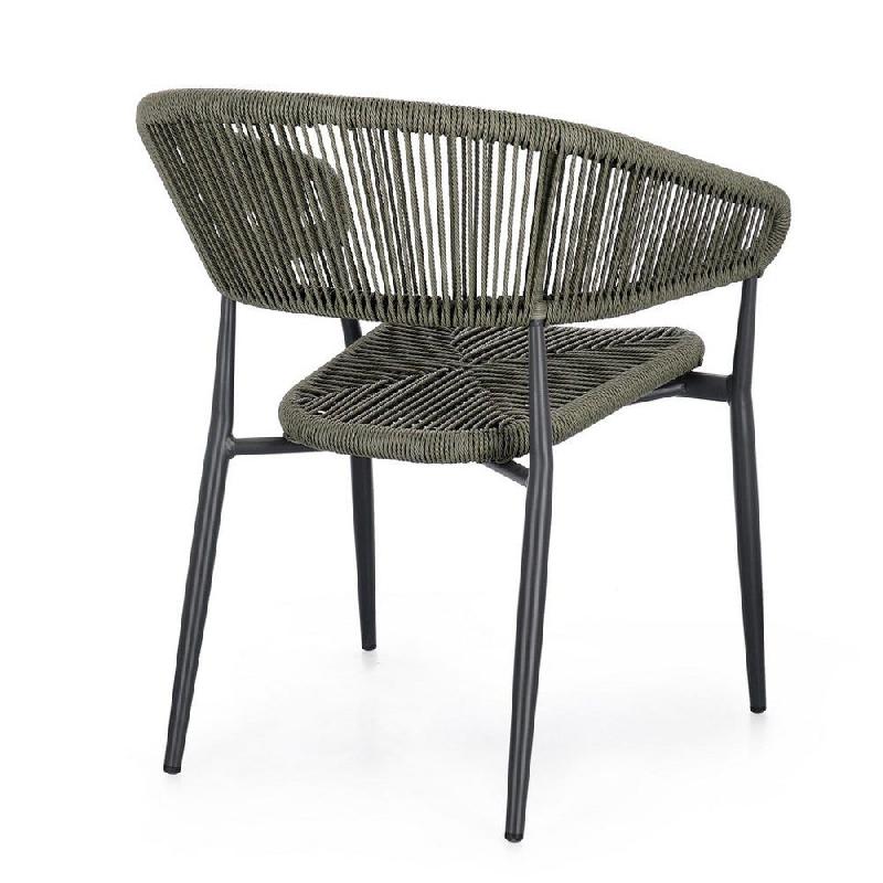 Chaise avec accoudoir Algaida anthracite/vert 62 x 64 x 76 cm - par 4_1
