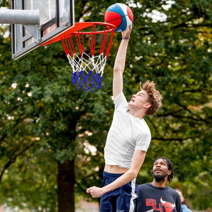 FORZA Filet de Basket-Ball en Corde Tressée de 5 mm - Blanc ou Tricolore (Rouge, Blanc et Bleu) pour Tous les Paniers Réglementaires_1