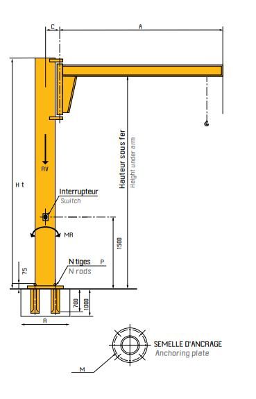 Potence inversée à profil IPE/CII-MII - Fayat Entreprise T.P. - Charge 125 à 4000 kg - Hauteur de levage optimisée_1