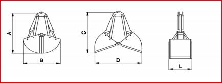 Benne preneuse série BT-F avec vérins semi-verticaux - Capacité de 170 à 750 L, 6 à 10 T_1