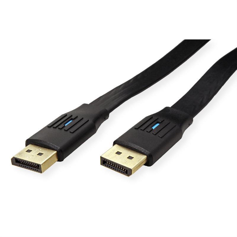 VALUE Câble DisplayPort plat v1.4, DP M - DP M, noir, 1 m_1