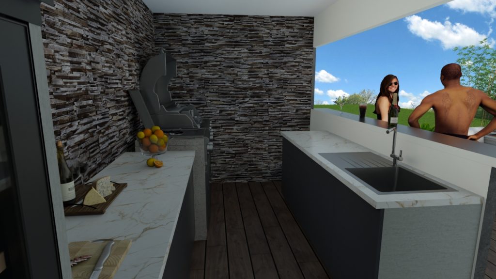 Container Pool House de 14m² avec terrasse en bois dans la pièce ouverte - BORNEO_1