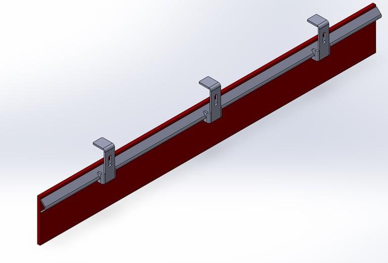 Support 1200 mm fixation pour bavettes de convoyeur à bande_1