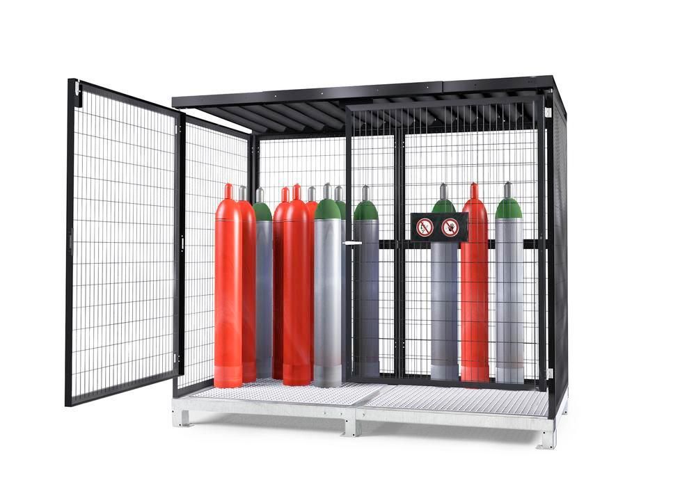 256860w - Local pour bouteilles de gaz GSN 2.28 - stockage sécurisé et robuste pour 50 bouteilles de 50 litres_1