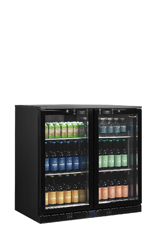 Arrière bar réfrigéré 2 portes DB201H noir TEFCOLD_1