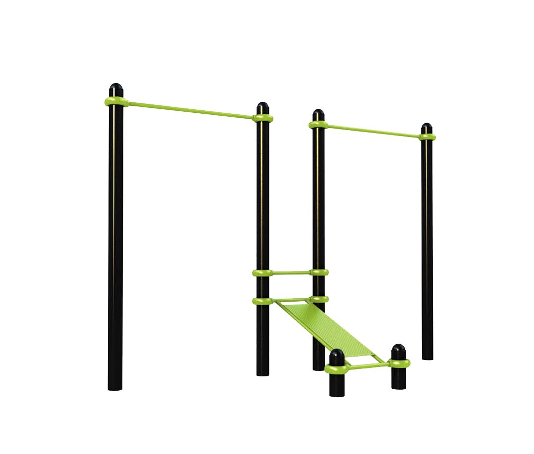 Combiné Barre fixe abdos incliné - Gamme Street Workout DAMAPRO_0