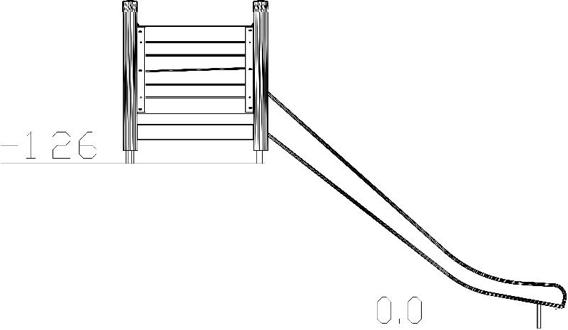 Toboggan 0.45/1.5m avec plate-forme - réf 8066793 - Hags - dimensions 2500x450x1500 mm_1