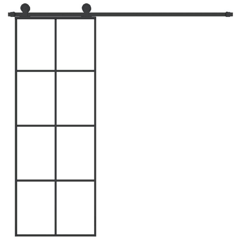 Vidaxl porte coulissante avec kit de quincaillerie 76x205 cm verre esg 3152140_1