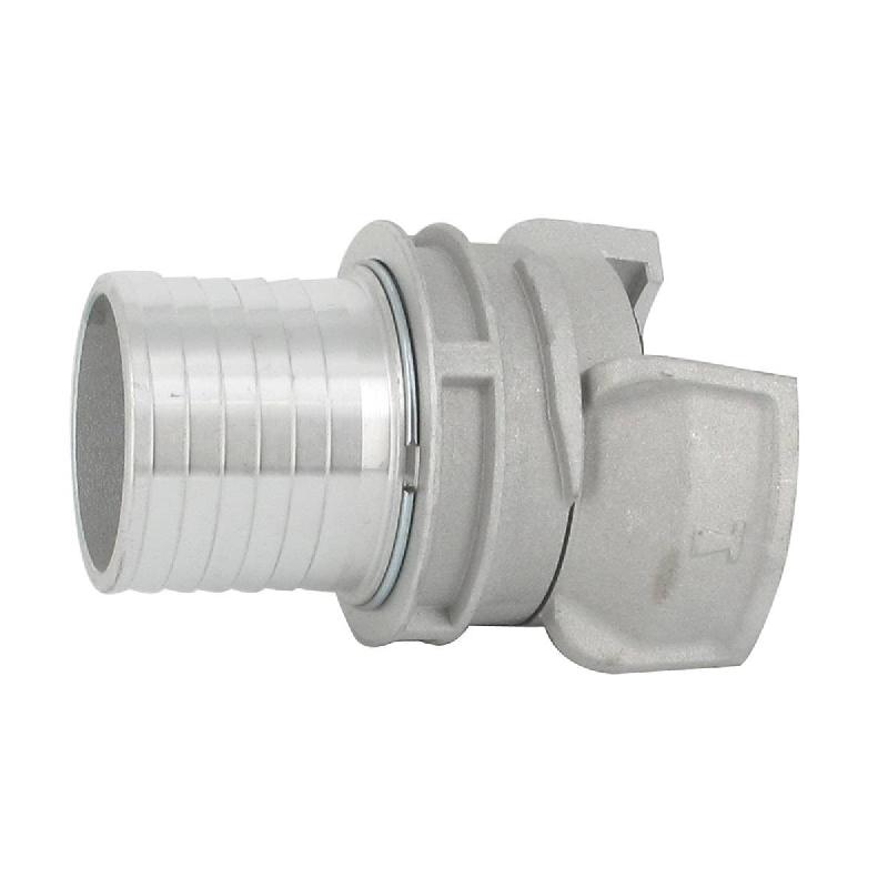 Demi-raccord symétrique avec verrou - DN 50 mm - Embout annelé Ø 55 mm - Alu_1