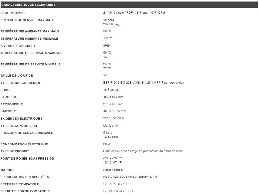 Ka-mt 1-4 - sécheurs par adsorption - parker hannifin france sas - débit 35 m³/h_1