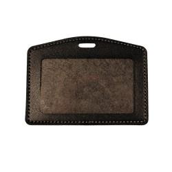 Porte-badge cuir horizontal  - Lot de 100pcs - format 86x54 mm - Fenêtre Cristal - Réf IDS58_1