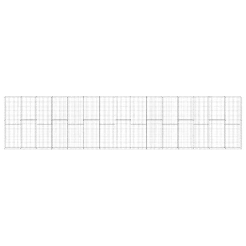 Vidaxl mur en gabion avec couvercles acier galvanisé 900x30x200 cm 147819_1