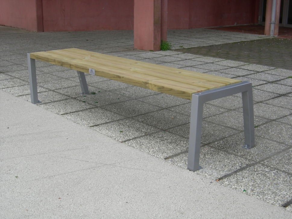 Banc public en bois Flora - sans dossier - pin Sylvestre Classe IV - 2m_1