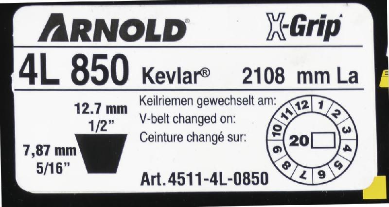 Courroie trapézoïdale X-Grip V - type 4L850_1