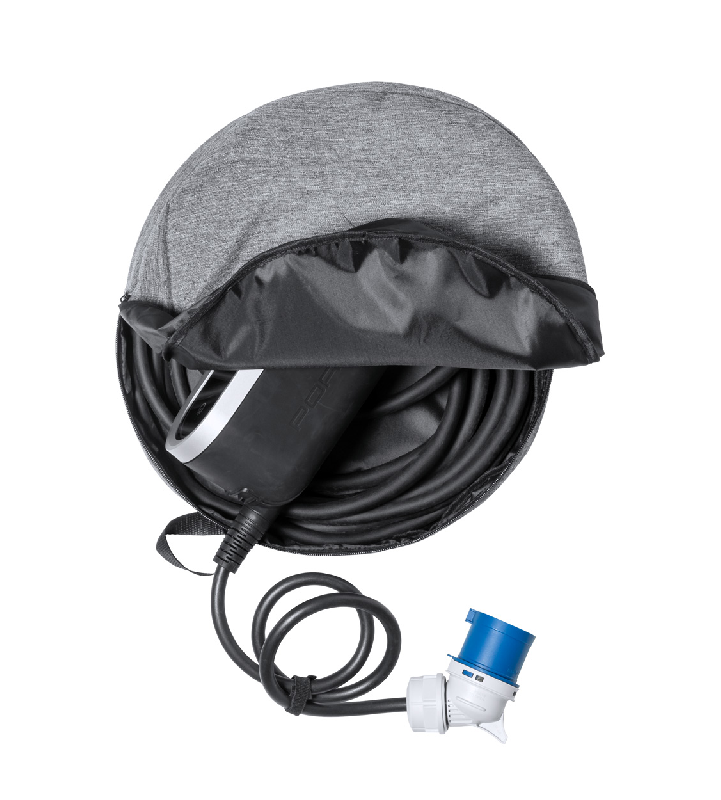 Sacoche pour câble chargeur EV - polyester 600D RPET - avec poignée - couleur grise_1