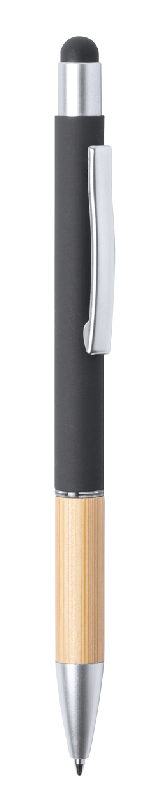 Stylo bille stylet - aluminium et bambou - encre bleue - finition mate_1