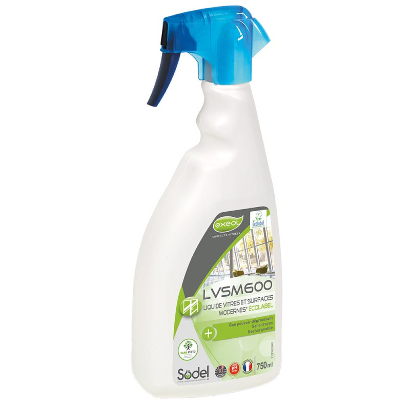 Nettoyant vitres et surfaces modernes ph:4,5 ecolabel lvsm600 exeol flacon pulverisateur de 750ml_1