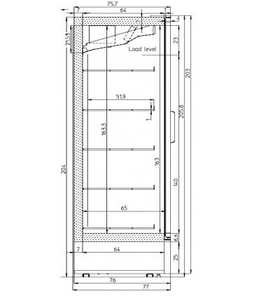Vitrine verticale négative avec retour automatique de la porte, pour chr, traiteurs, boulangeries, pâtisseries et chocolateries -  multifreez plus 2p iarp_1
